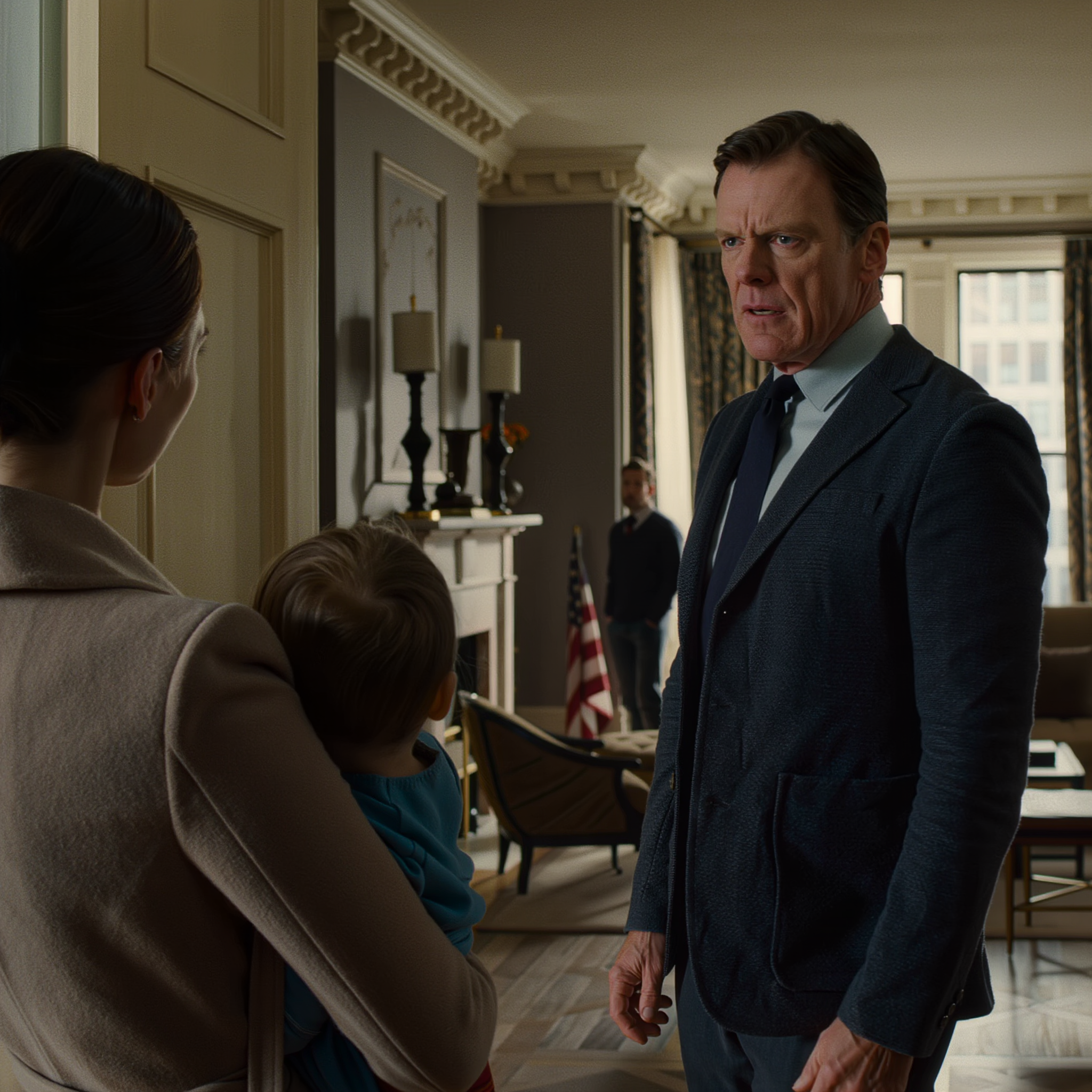 Mijn tweejarige dochter had nog maar net naar het speelgoed van haar neefje gegrepen in een appartement aan Park Avenue, toen mijn schoonzus een kop hete koffie recht in haar gezicht gooide en mijn schoonouders begonnen te schreeuwen: “Haal haar onmiddellijk uit dit huis!” Ik keek naar mijn man die daar zwijgend stond en belde mijn vader: “Morgen verbreken we alle contact met ze.”