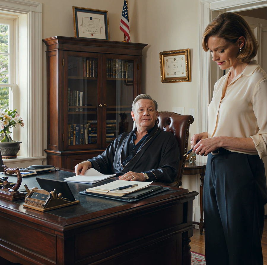 ‘Teken de papieren of vertrek,’ spotte mijn man, terwijl hij met de koopovereenkomst zwaaide in het huis dat ik had betaald. Hij dacht dat me eruit gooien me zou breken. Ik glimlachte, tekende en liep weg. Twaalf uur later schreeuwde zijn advocaat hem toe: ‘Jij dwaas! Weet je wel wat je net hebt gedaan?’