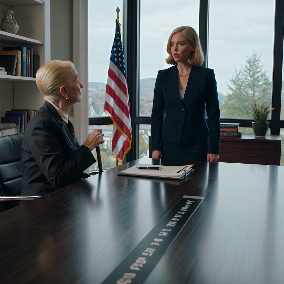 Ik heb mijn enige dochter opgevoed en verwend… Tot de dag dat ze me op de trap in een hoek dreef en zei: “Teken het testament, mam. Dit is nog maar het begin.” Mijn voet gleed uit, ik greep de leuning vast om mijn evenwicht te bewaren, en mijn hart begon te bonzen. Toen ging de voordeur open. Een vrouw kwam binnen – stil en beheerst – en het gezicht van mijn dochter werd bleek. Haar handen begonnen te trillen.