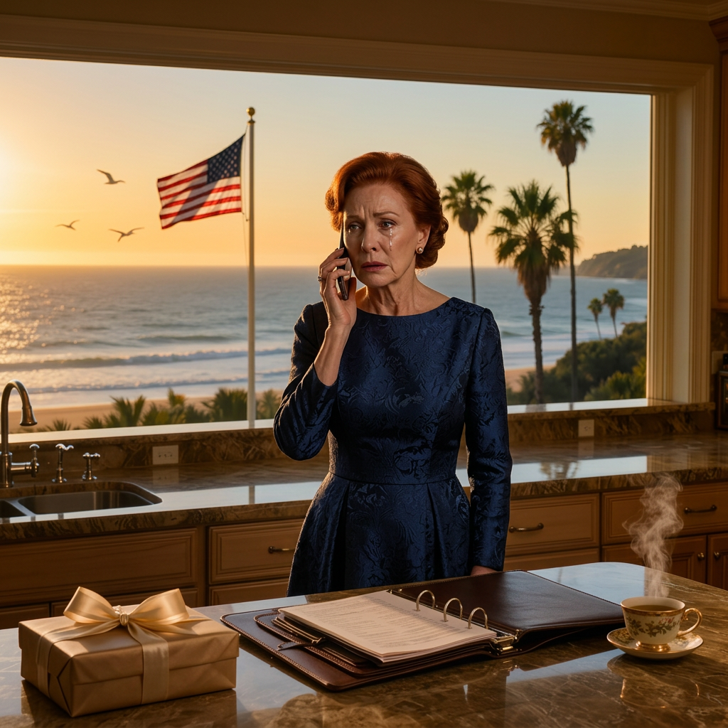 Nadat mijn zoon in het geheim met een vrouw was getrouwd die ik nog nooit had ontmoet, belde hij met één eis: stuur de huissleutel van het huis in Malibu voor hun huwelijksreis van een maand. Er klopte iets niet, dus ik huurde een discrete detective in, herschreef de testamentaire bepalingen om mijn kleindochters te beschermen en gaf een ‘huwelijksgeschenk’ in plaats van sleutels – bewijs van haar zorgvuldige plan om onze familie-erfenis te misbruiken. Diezelfde avond ging mijn telefoon, brak de chaos uit en begon het echte spel.