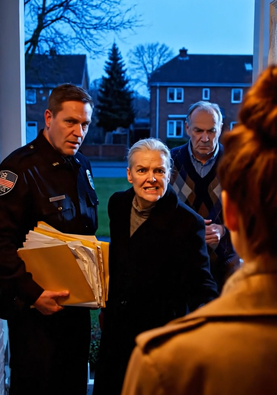 Klokken 6 om morgenen bankede det på døren. En vicesherif stod på min veranda med et stykke papir: ‘Udsættelsesordre’. Mit navn stod trykt på det, som om jeg var en fremmed i mit eget hjem. Mine forældre stod der med armene over kors og bad mig pakke mine ting, som om jeg var lejer, ikke deres barn. Min mor råbte: ‘Du skal gøre, hvad din familie siger.’ Min far sagde: ‘Pak dine ting. Det her sker i dag.’ Jeg spurgte vicesherifen: ‘Kan du vise mig, hvem der har indgivet denne anmeldelse?’ Han tjekkede den første linje, holdt en pause, og hans udtryk ændrede sig …