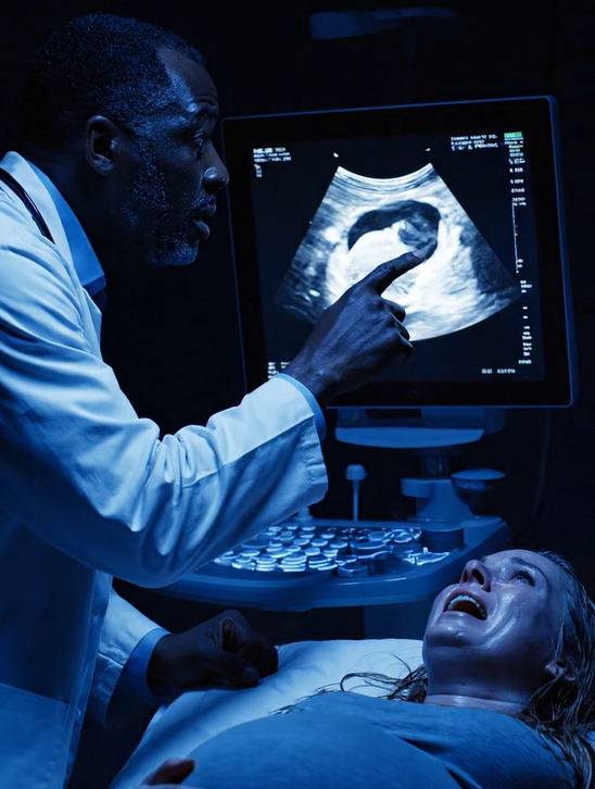 Ved min sidste graviditetskonsultation begyndte lægens hænder at ryste, mens han studerede ultralydsscanningen. Hans stemme faldt til en hvisken. “Forlad hospitalet med det samme. Ansøg om skilsmisse.” Mit hjerte hamrede. “Hvorfor?” “Ingen tid. Bare se.” Han vendte skærmen mod mig. Et blik var nok. Fra det øjeblik satte jeg aldrig mine ben i mit hjem igen.