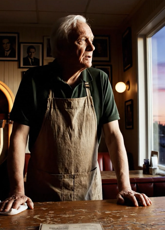 Jeg lod en familie sove i min diner under en snestorm i 1992. Tredive år senere lukkede min diner for altid. På min sidste åbningsdag kom tre fremmede ind med en advokat. Det, de fortalte mig, chokerede hele min lille by