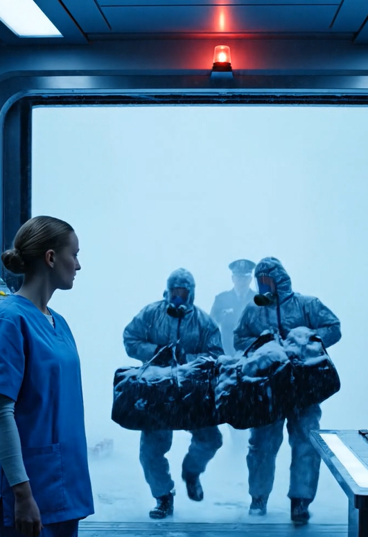 Marinesoldater troede, at den nye sygeplejerske ville gå i panik under stormen i Alaska – indtil strømmen forsvandt, smuglere stormede militærhospitalet, og den stille kvinde i uniform afslørede, at hun var “spøgelset”, basens sidste beskytter.