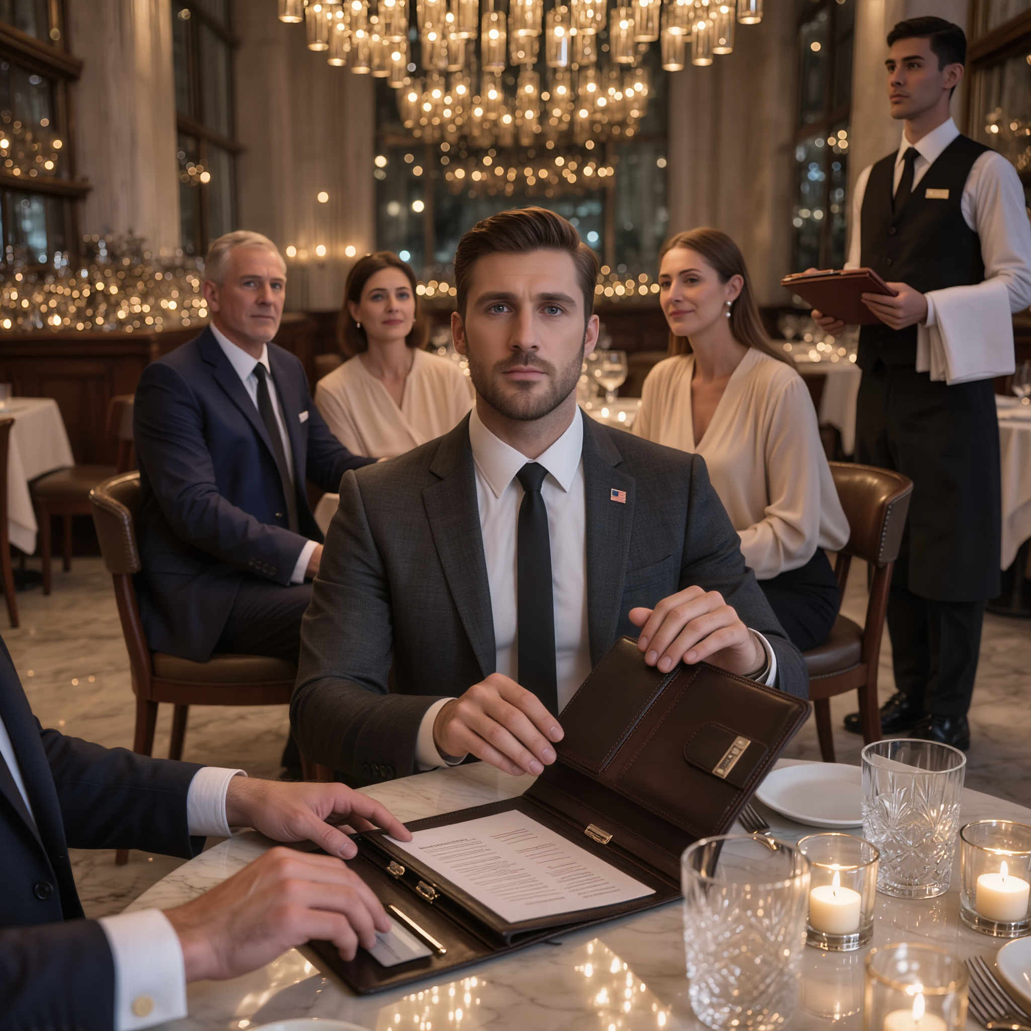 In het restaurant klonk mijn broer zijn glas en zei: ‘Op de familie, iedereen behalve Liam. Hij is geadopteerd.’ Iedereen lachte. Toen legde de ober de zwarte map voor me neer: $3.270 voor de hele tafel. Ik schoof hem terug en zei: ‘Zet het maar op naam van mijn broer, hij heeft gereserveerd.’ Zijn glimlach verdween… en toen kwam de manager aanlopen.