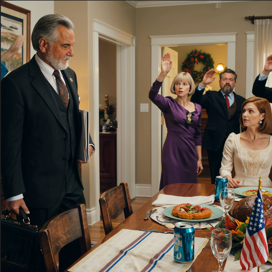 Met Thanksgiving hield mijn moeder een ‘familiestemming’ om te beslissen of ik mocht blijven – en elk familielid stak zijn hand tegen me op, totdat mijn oom binnenkwam met een map die hij veertien jaar lang had verstopt.