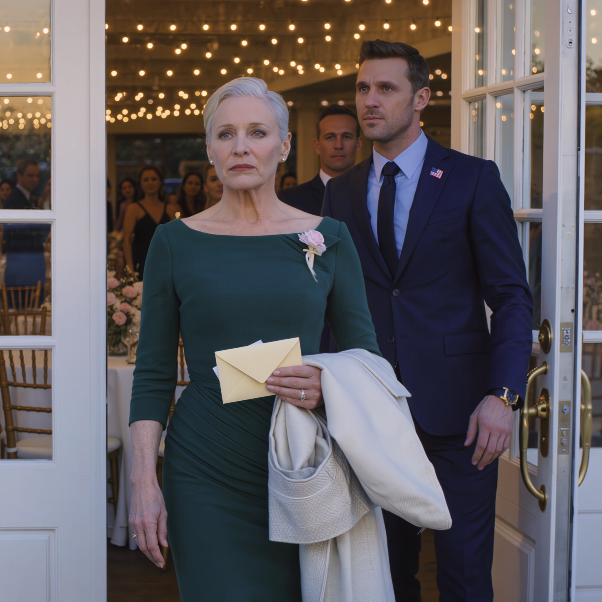 Op de bruiloft van mijn zoon snauwde hij: ‘Ga nu weg, mam. Mijn vrouw wil je hier niet hebben.’ Ik liep zonder een woord te zeggen weg. De volgende ochtend belde hij weer: ‘Mam… ik heb het huisdossier nodig.’ Ik aarzelde even en antwoordde toen met vier woorden die hij nooit zal vergeten…