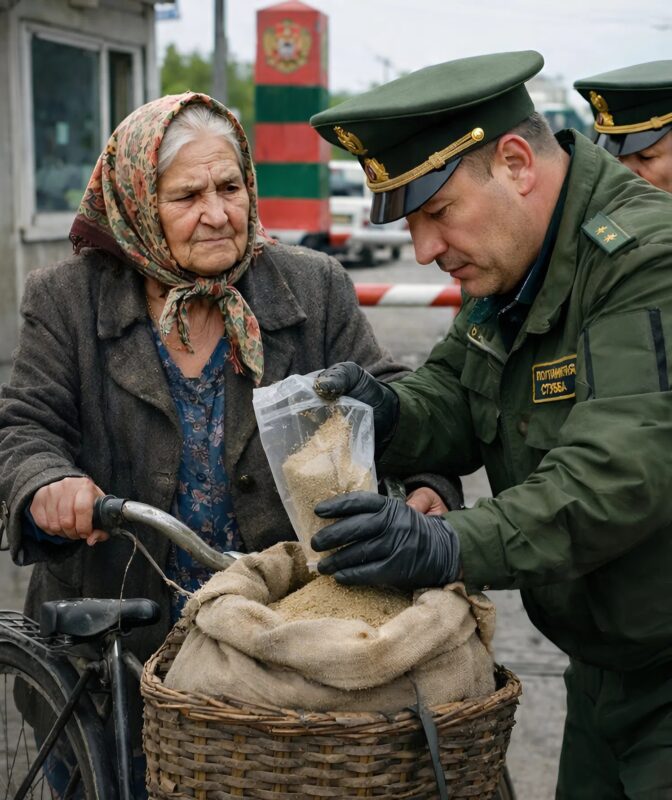 Elke dag verscheen er een bejaarde vrouw aan de grens op een oude fiets, met een zak zand in de mand. De grenswachten begrepen lange tijd niet waarom ze zoveel zand nodig had, totdat ze op een dag een onverwacht geheim ontdekten.