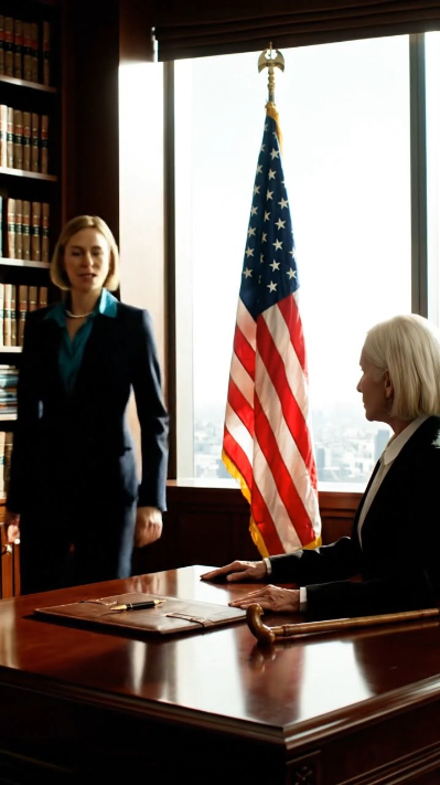 Ik heb mijn enige dochter opgevoed en verwend… Tot de dag dat ze me op de trap in een hoek dreef en zei: “Teken het testament, mam. Dit is nog maar het begin.” Mijn voet gleed uit, ik greep de leuning vast om mijn evenwicht te bewaren, en mijn hart begon te bonzen. Toen ging de voordeur open. Een vrouw kwam binnen – stil en beheerst – en het gezicht van mijn dochter werd bleek. Haar handen begonnen te trillen.