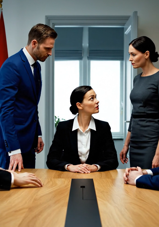 “Gør mig ikke forlegen,” advarede søsteren. “Derek arbejder for Nexara Ai. De er milliarder værd.” Jeg forblev tavs. Ved middagen præsenterede hun mig som “mellem jobs”. Mandag morgen trådte Derek ind i bestyrelseslokalet til sit første direktionsmøde. Jeg sad for bordenden. Hans chef hviskede: “Det er vores administrerende direktør.” DEREK BEGYNDEDE AT SKRIGE, FORDI …