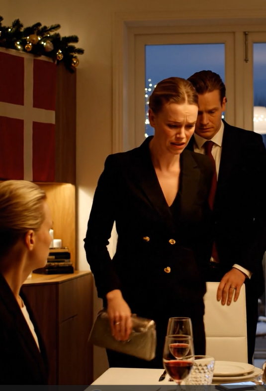 Min stedfar skubbede mig ved julebordet: “Denne plads tilhører min rigtige datter, kom ud.” Jeg faldt til jorden foran hele familien, men hvad han ikke vidste var, at jeg netop den nat ville ændre hans liv for altid. Da han vågnede den næste morgen.