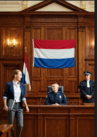 Ze lachten toen de tieneradvocaat binnenkwam. Ze hielden op met lachen toen het insigne begon te bloeden.